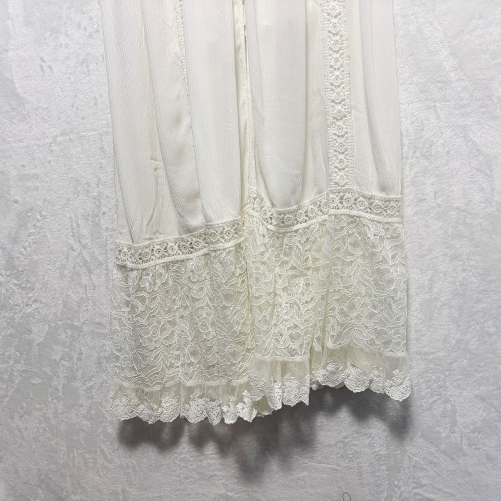 Band of Gypsies Romantic White Lace Button Maxi Dress Indie Folk Boho M NWT - Picture 12 of 13